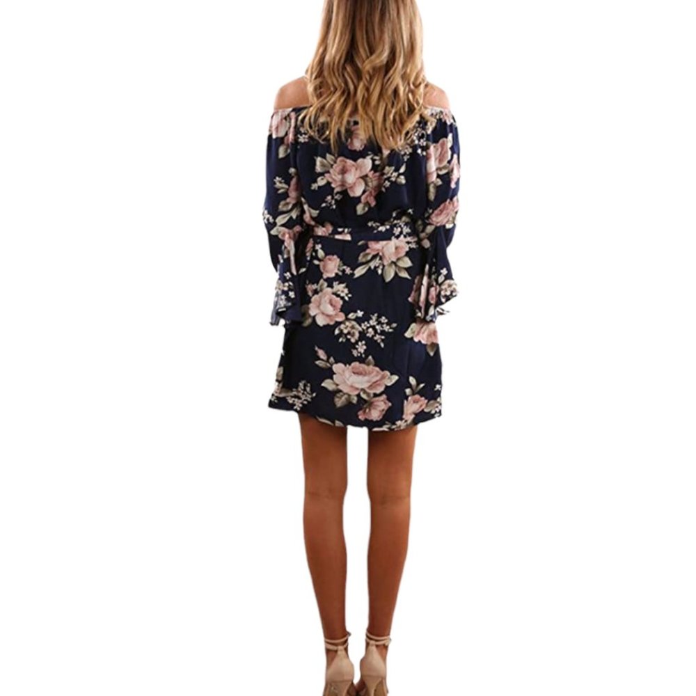 OFF SHOULDER RUFFLE FLORAL DRESS - Picture 2 of 3